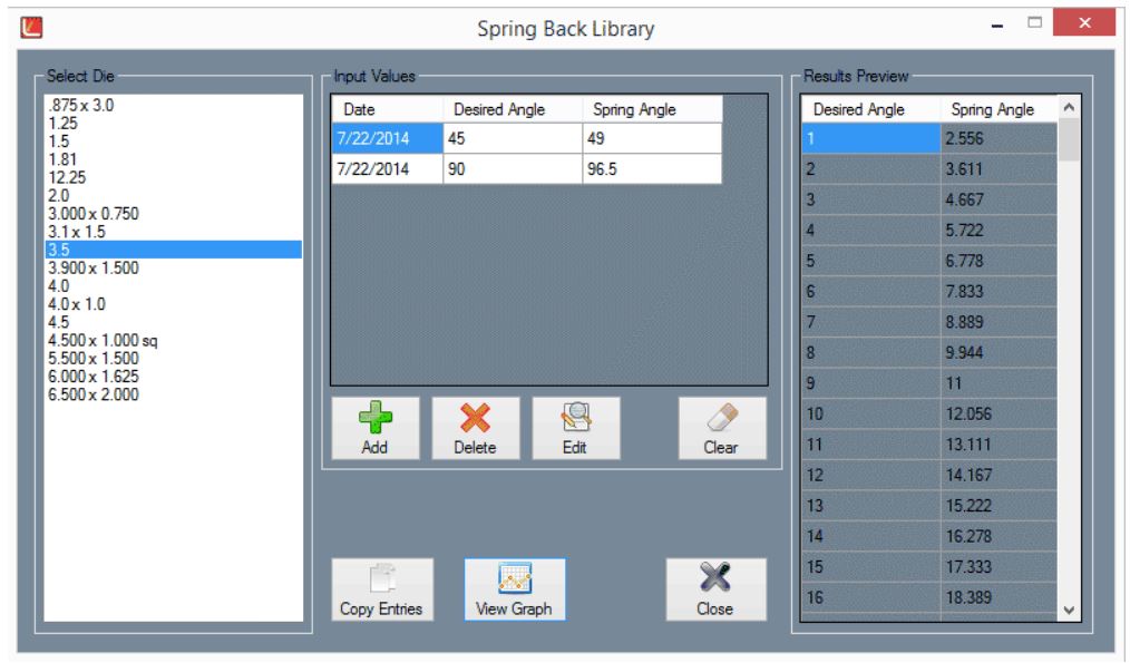 Spring Back Calculator